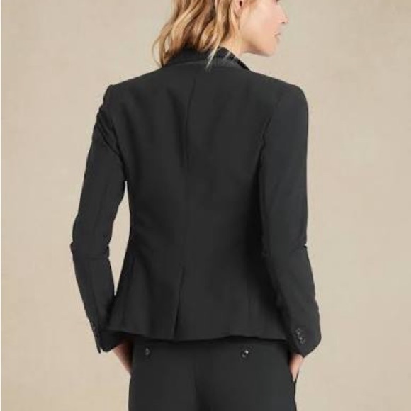 Banana Republic Women's 2 TALL Black Italian Washable Wool Blazer Coat 267508 - Picture 16 of 16